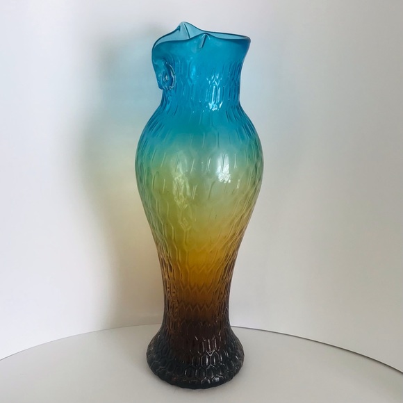 1970s Gradient Murano Glass Sculpted Owl Vase Vintage Excellent Condition! 14.5” - Picture 7 of 15